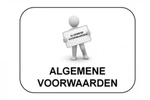 Poppetje toont aanwijzing algemene voorwaarden.