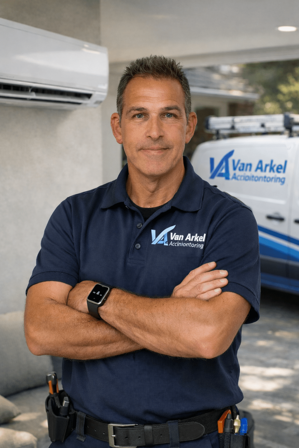 Airco installateur in Spijkenisse tijdens montage