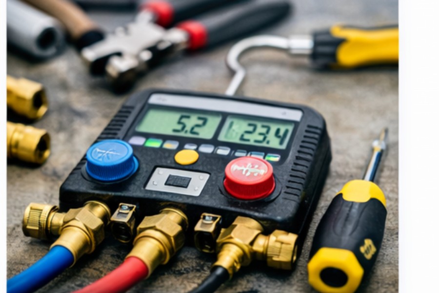 Meterset voor installatie airconditioning, nodig voor installaties.